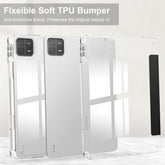 3-fold Clear TPU Smart Leather Tablet Case, For Xiaomi Pad 6 / 6 Pro